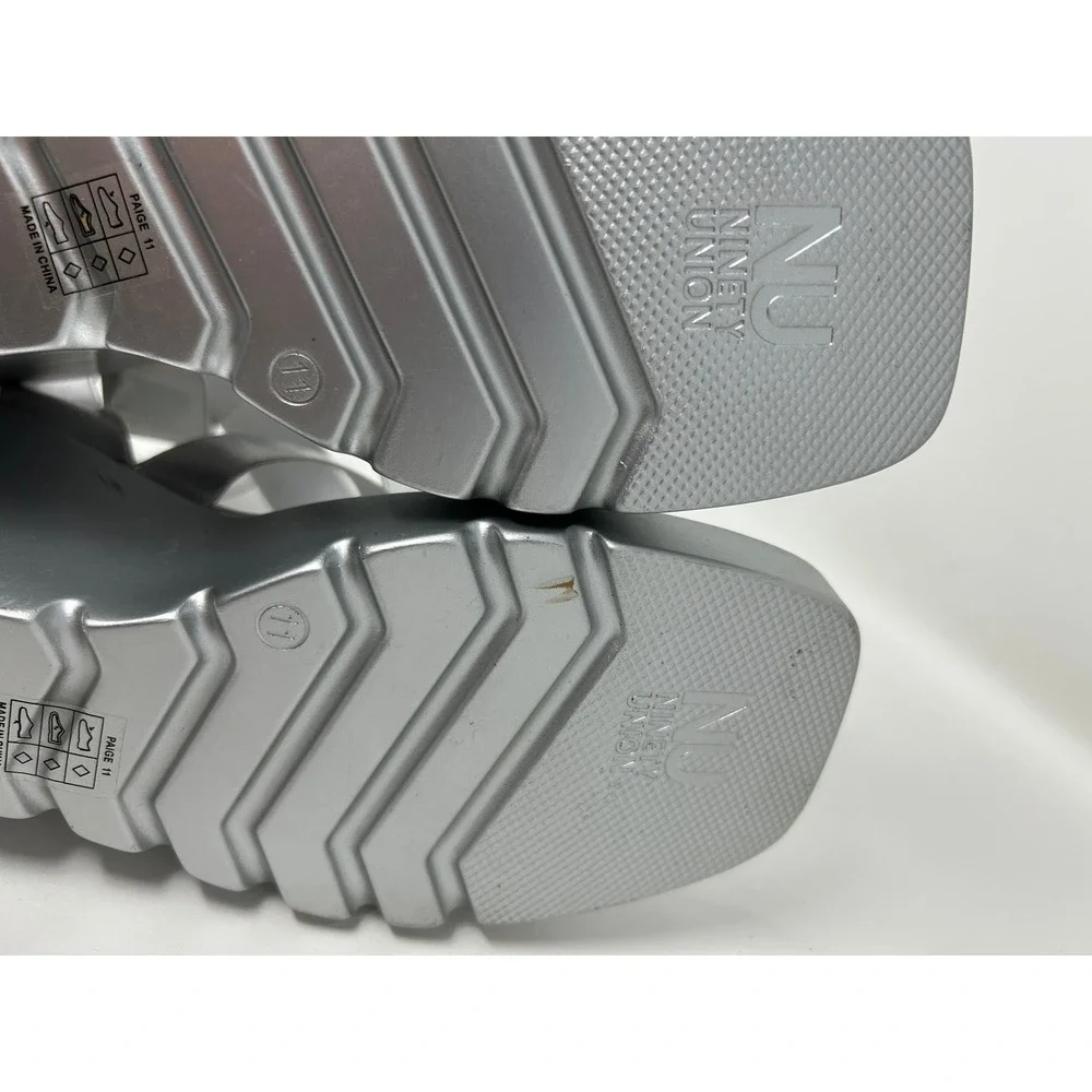 Silver Metallic Wedge Sandals for Women